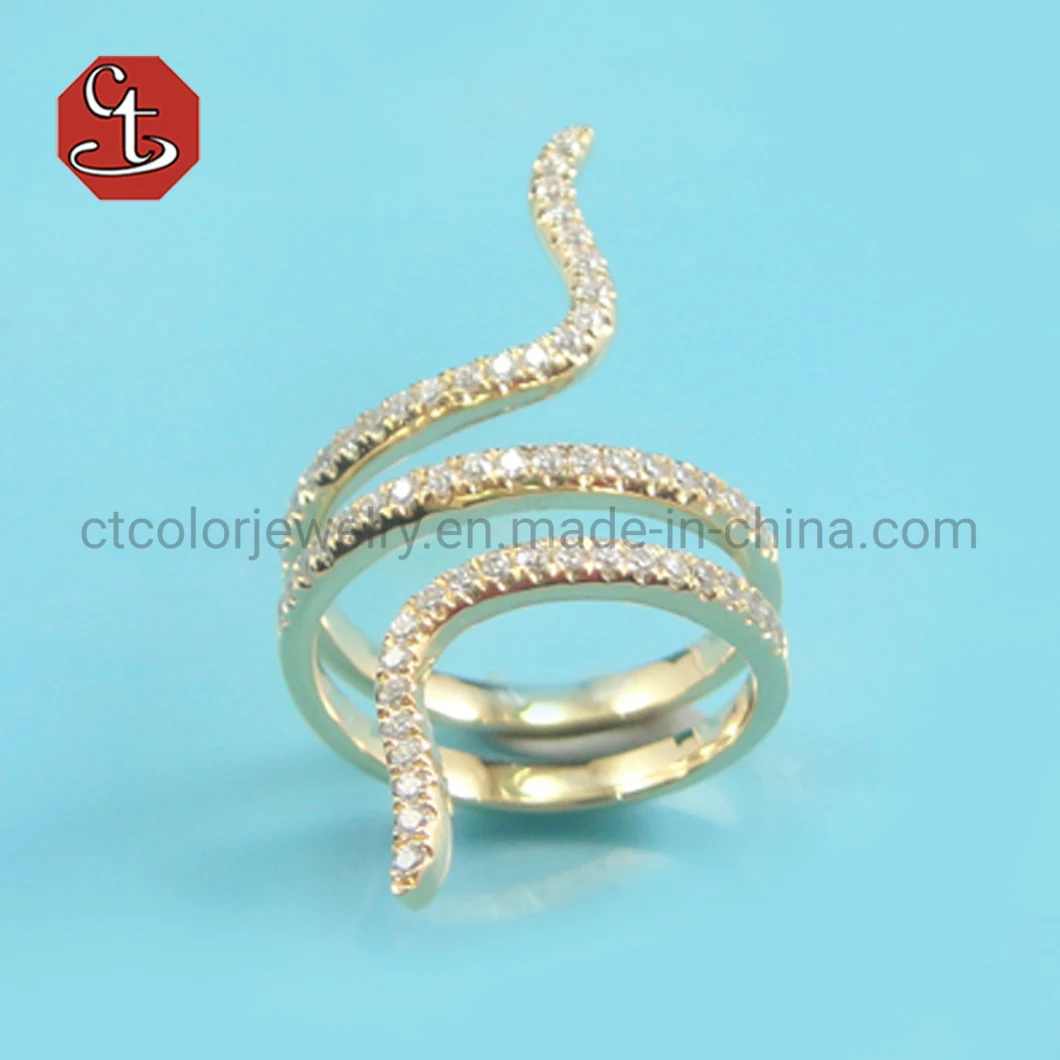 Women&prime;s rings fashion snake zirconia ring high quality animal model jewelry ring