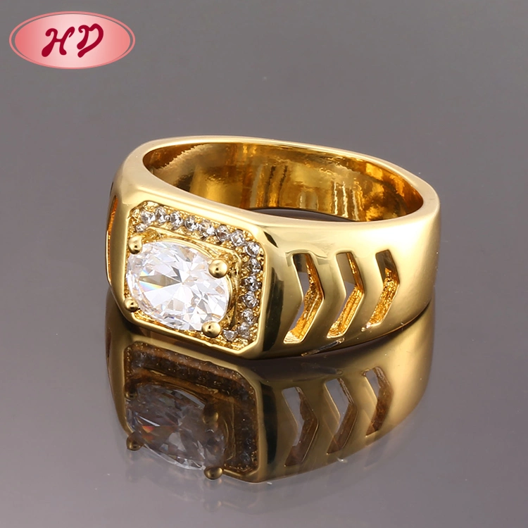 18K 14K Gold Plated Wedding Fashion Engagement Jewelry Stainless Steel Silver Finger Man Rings Design