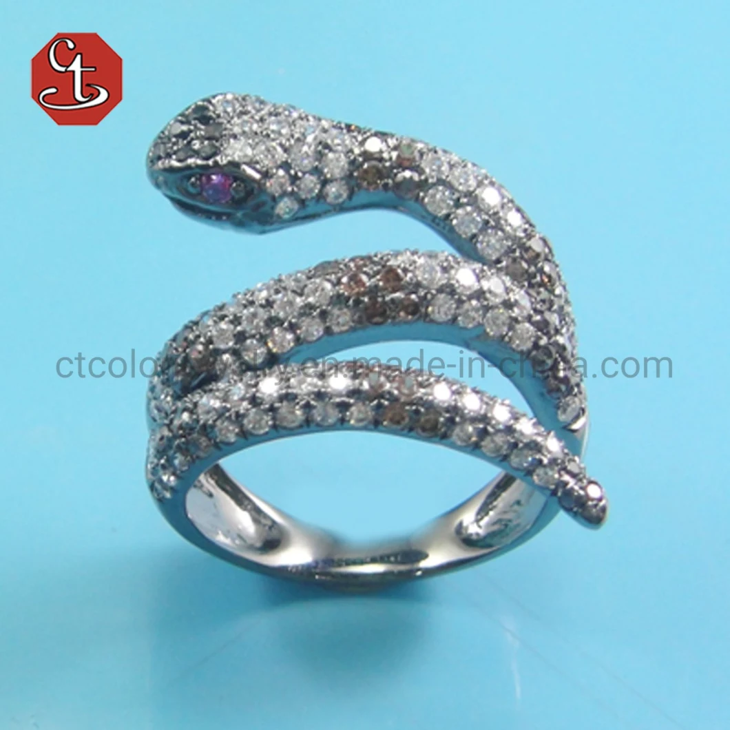 Women&prime;s rings fashion snake zirconia ring high quality animal model jewelry ring