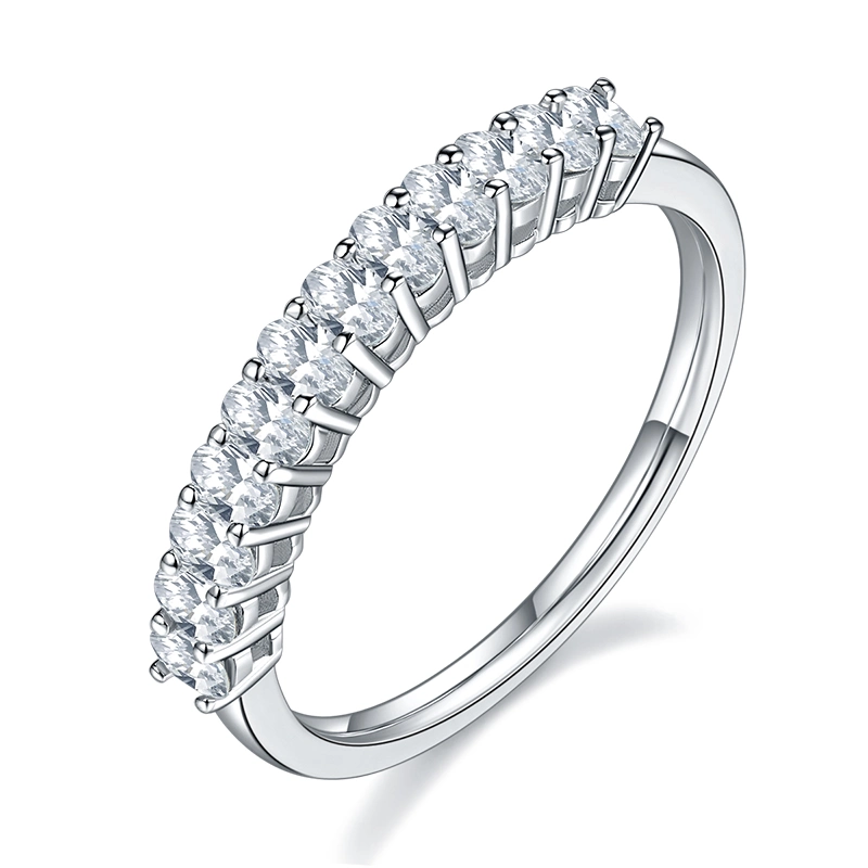 Custom Trendy Rings Custom Fancy Moissanite Eternity Ring Women Jewelry Engagement 925 Sterling Silver Wedding Ring
