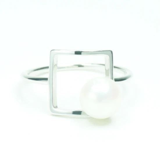 Fashion Sterling Silver Jewelry Wedding Ring with Pearl