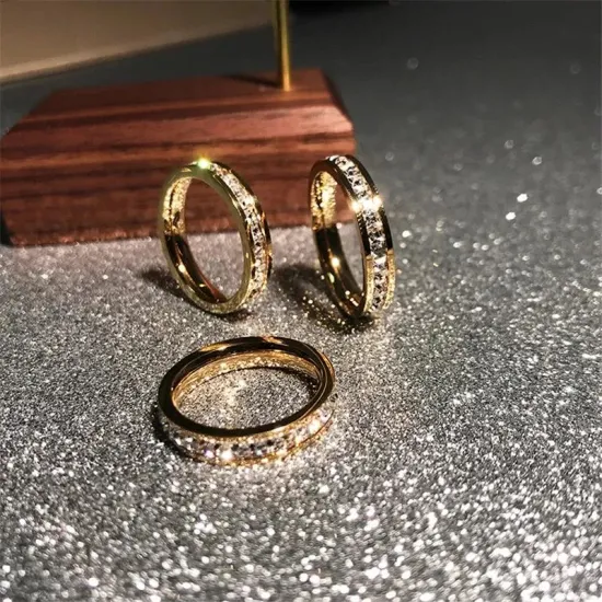 18K Gold Plated Zircon Heart Resizable Ring
